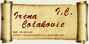 Irena Čolaković vizit kartica